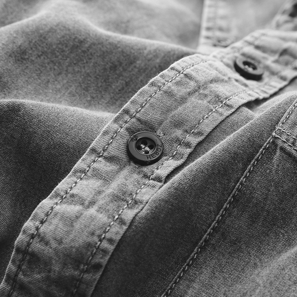 Áo sơ mi nam dài tay cổ bẻ 1 túi HEBOZ chất vải denim lên form sang chảnh - 00000713 | BigBuy360 - bigbuy360.vn
