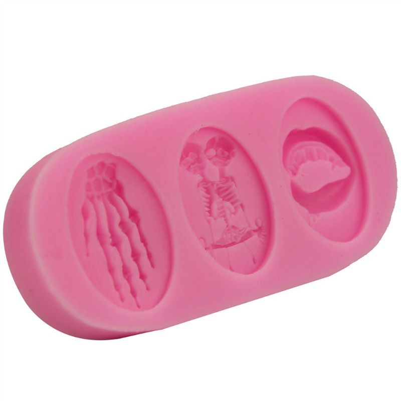 Mặt Vòng cổ Hình Bộ Xương Bằng Epoxy Resin Làm Trang Sức Thủ Công Dịp Halloween