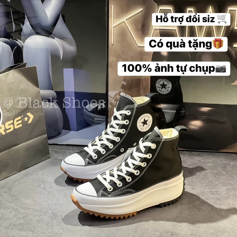 Giày Vải Đen Nam Nữ,Giày Sneaker Cổ Cao Đen Trắng Tặng Tất