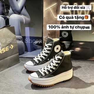 Giày vải đen nam nữ,giày sneaker cổ cao đen trắng tặng tất