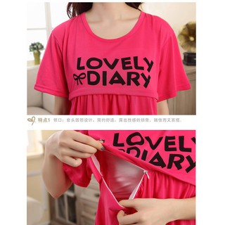 Váy Bầu Mặc Nhà Lovely Hồng
