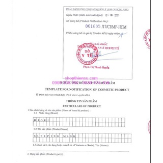 Mặt nạ ngủ Riori - Gói test