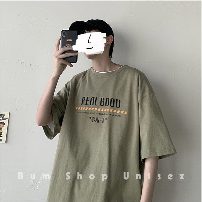 Freeship | Áo Thun Nam Cotton Mềm Mát - TTL748 Real Good -  Áo Phông Unisex Nam Tay Lỡ Form Rộng  - Freesize < 70kg | BigBuy360 - bigbuy360.vn