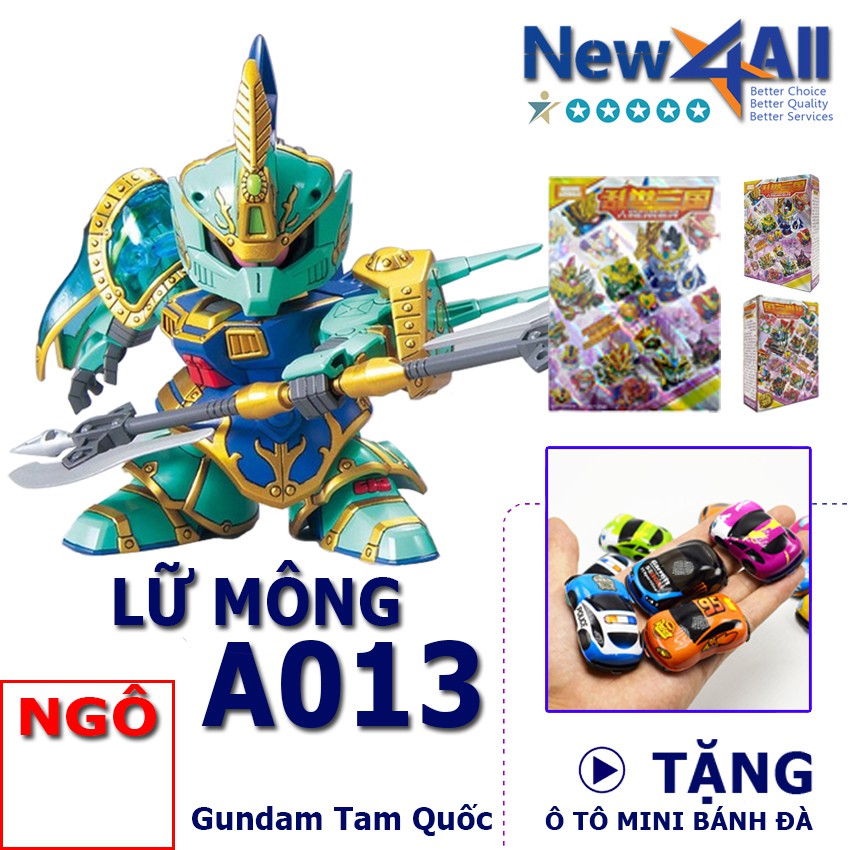 Gundam A013 Lữ Mông - Đồ chơi lắp ráp sd Gundam Tam Quốc New4all tặng kèm 01 xe ô tô mini bánh đà