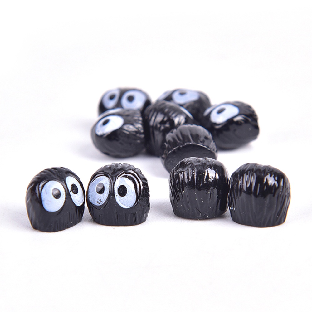Set 10 Mô Hình Đồ Chơi Nhân Vật Hoạt Hình Totoro 1.5cm Bằng Pvc Màu Đen