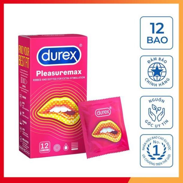 [SIÊU GIẢM GIÁ] Bộ 1 hộp bao cao su Durex Performa 12 bao + tặng 1 hộp Durex Pleasuremax 12 bao