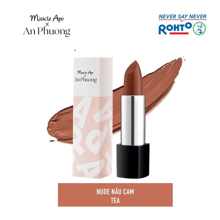 Son thỏi Miracle Apo x An Phương Holiday Collection Lipstick Tea 4g - Nude Nâu Cam