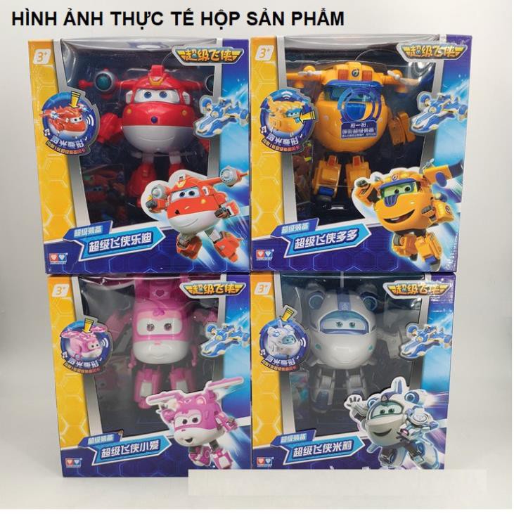 Đồ chơi super wings đội bay siêu đẳng mô hình máy bay cỡ lớn Jett tia chớp siêu cấp có đèn và âm thanh đồ chơi trẻ em