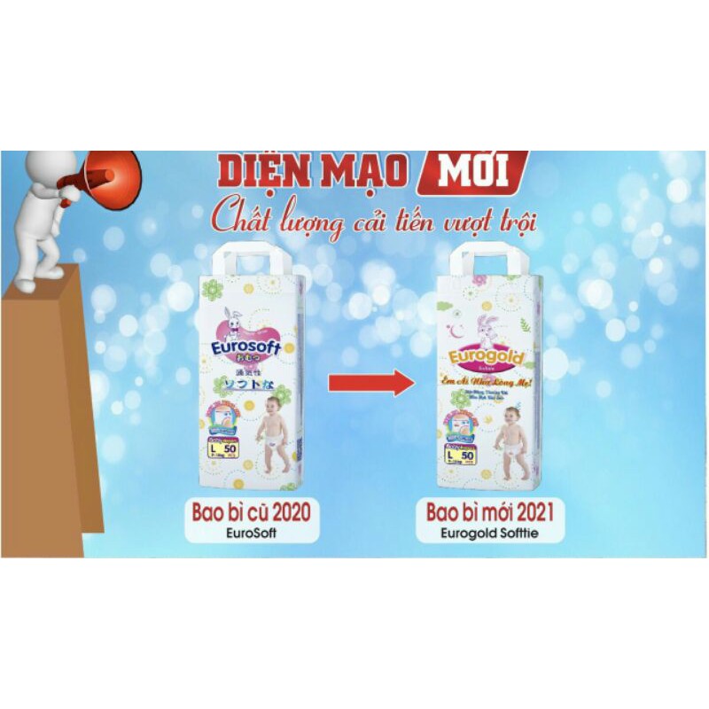 [20 Miếng Bỉm Dùng Thử ] Bỉm /Tã Quần Eurosoft Cho bé  20m sz M. L. Xl. Xxl. Xxxl