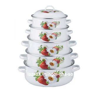 Bộ 5 nồi tráng men sứ Mishio cao cấp