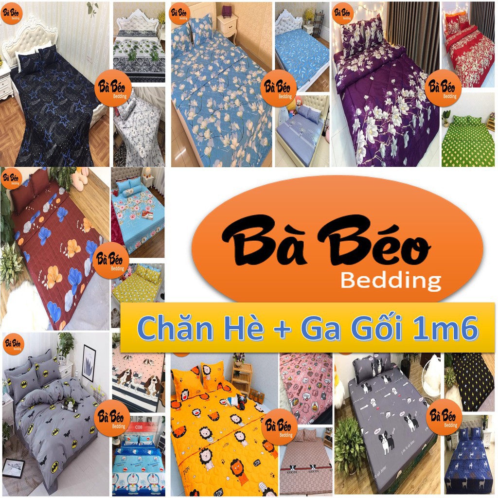 20 Mẫu Chăn Hè + Ga Giường Đẹp (Ga Giường 1M6) , Ga Giường Cotton, Ga Giường Poly Bo Chun, Chăn Hè , 2 áo gối+ Vỏ Ôm | BigBuy360 - bigbuy360.vn