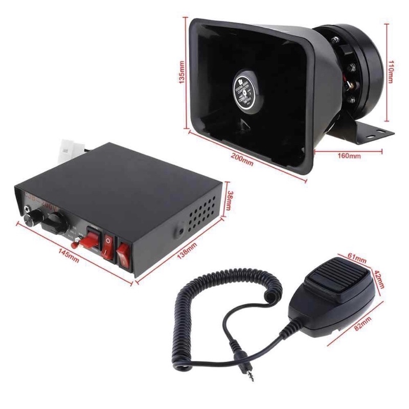 Bộ Còi Hú 12V/24V CJB 200W 9 Chế Độ Âm Thanh Cho Xe Ưu Tiên - Tặng Kèm Micro Cầm Tay