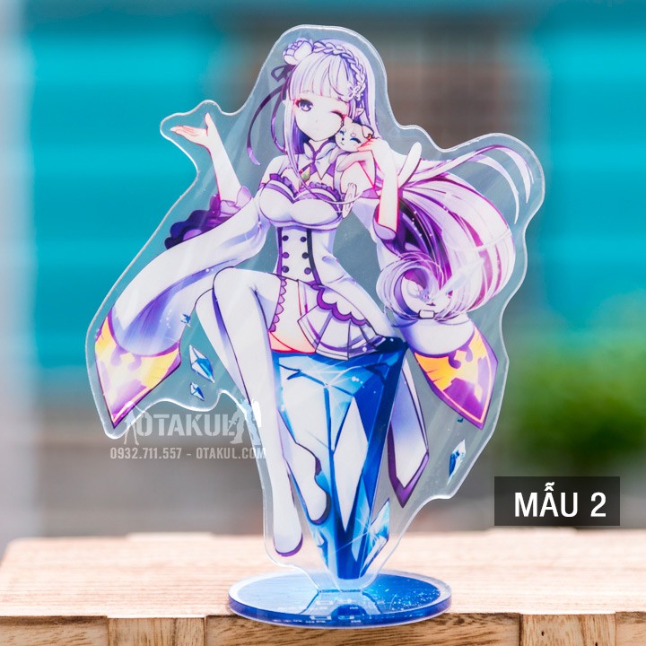 Mô Hình Standee Acrylic Emilia Và Rem - Re:Zero