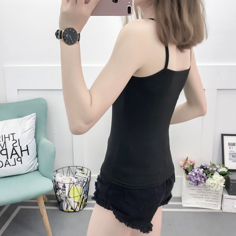 Áo Hai Dây Cổ Tròn Dáng Ôm Màu Trơn Phong Cách Hàn Quốc | BigBuy360 - bigbuy360.vn