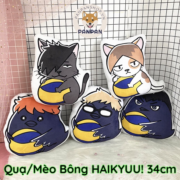 Quạ/Mèo nhồi bông Haikyuu! - In màu 2 (34CM) 5 nhân vật HQ, Haikyu!