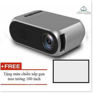 LS Store -  Máy chiếu phim mini YG320 màn ảnh rộng + màn chiếu 100 inch