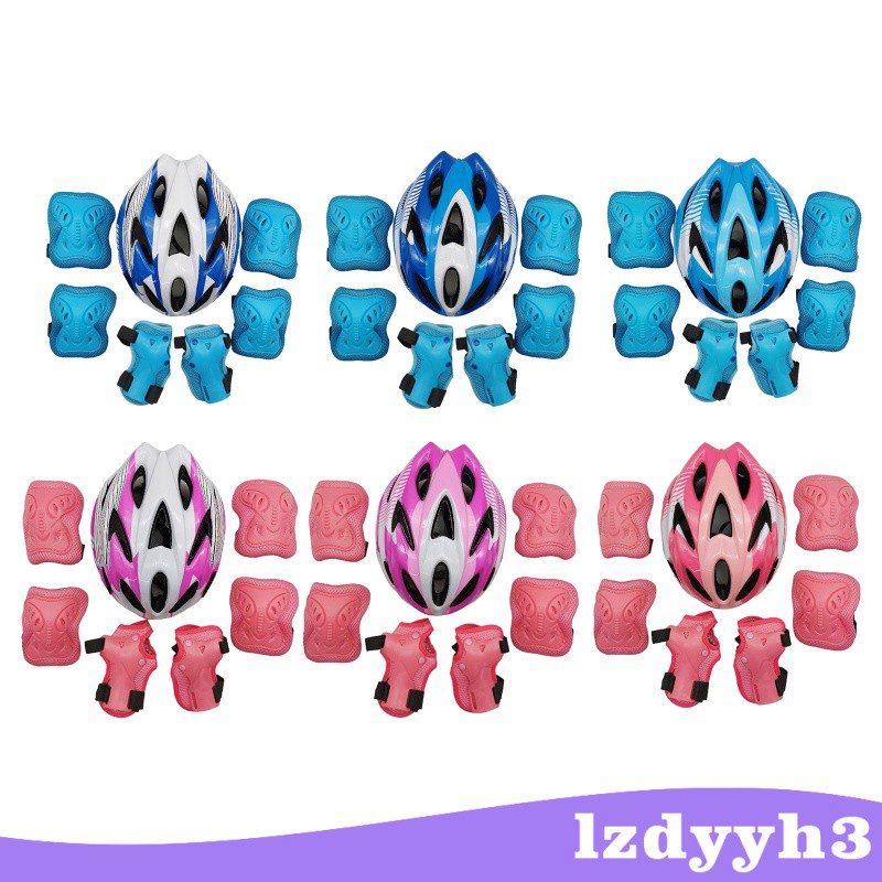 Set 7 Miếng Đệm Bảo Vệ Đầu Gối / Khuỷu Tay / Trượt Ván Dành Cho Trẻ Em Lzdyyh3