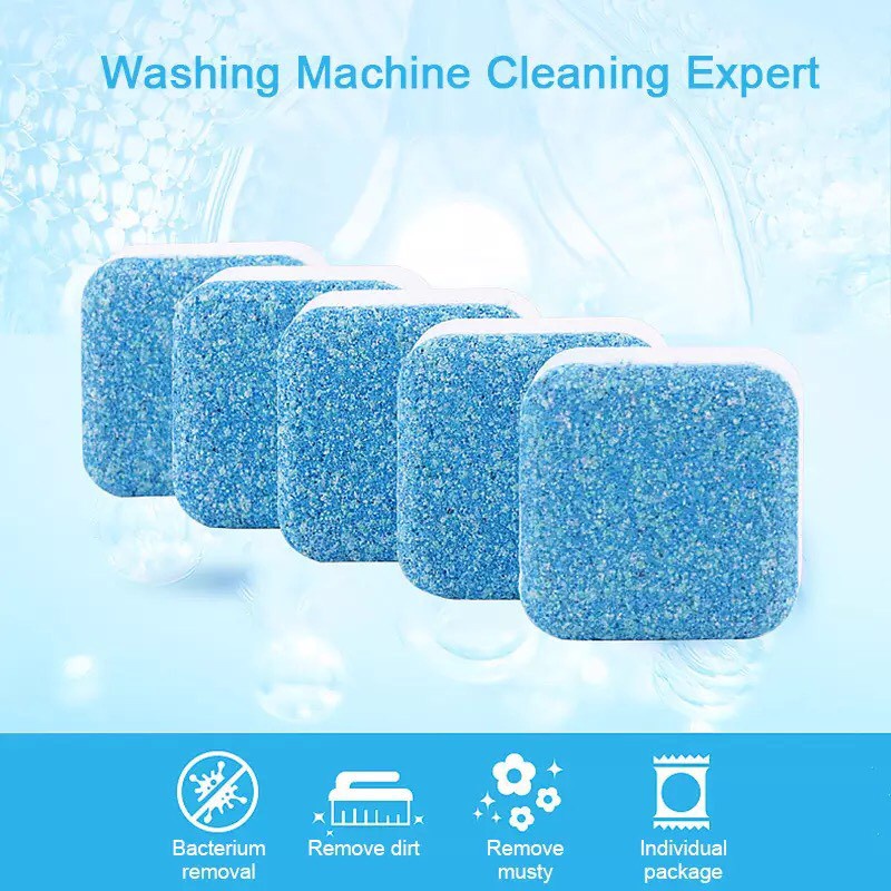Hộp 12 Viên Tẩy Vệ Sinh Máy, Viên Tẩy Lồng Máy Giặt Diệt khuẩn và Tẩy chất cặn Lồng máy giặt hiệu quả