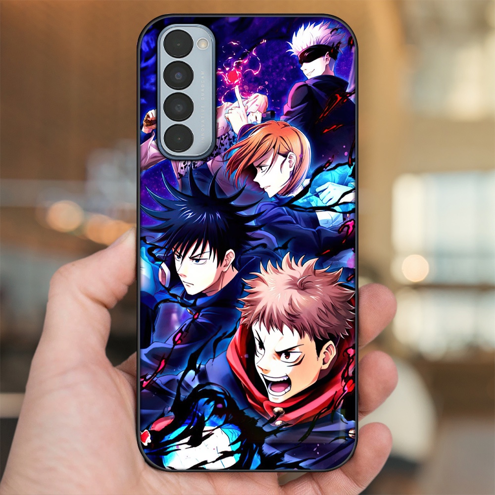 Ốp lưng Oppo Reno 4 Pro viền đen in hình Yuji Jujutsu Kaisen