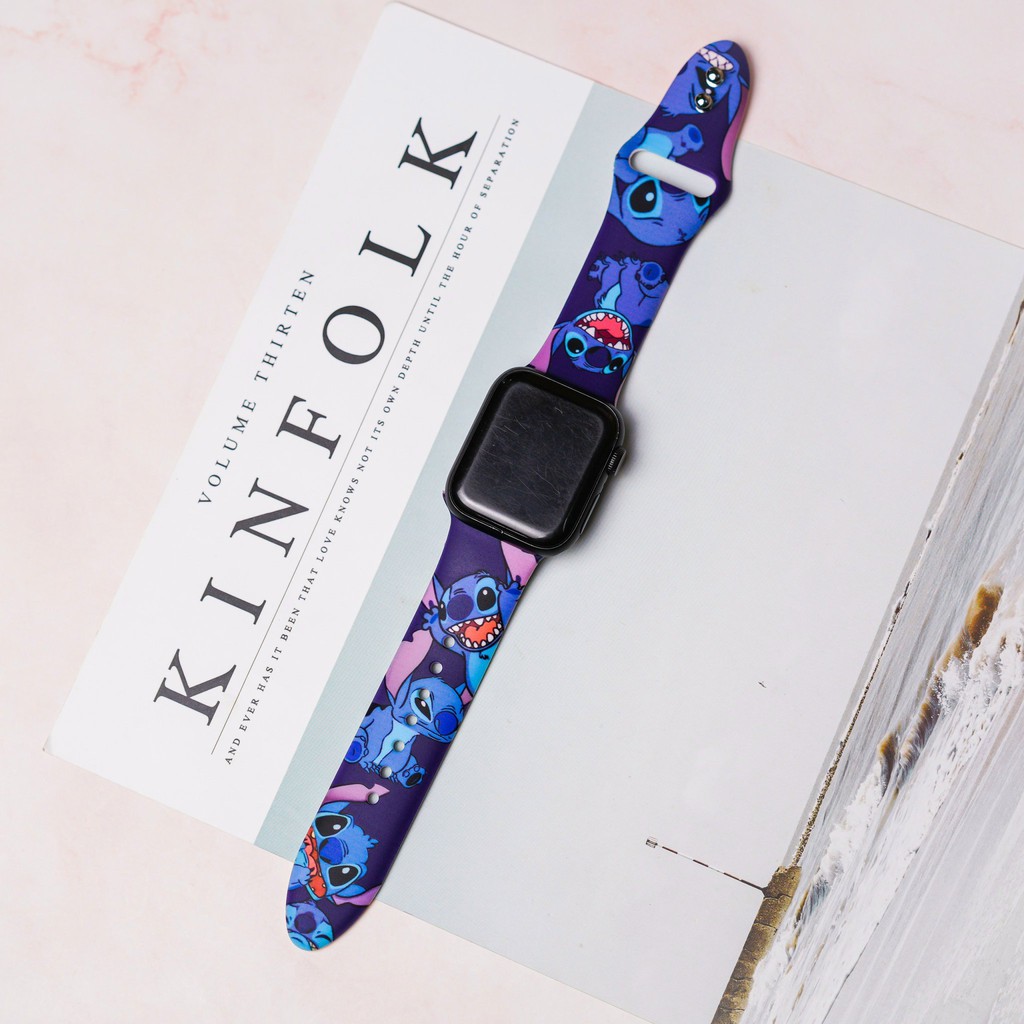 Dây Apple Watch Cao Su Chuột Mickey và Stich Cực Dễ Thương