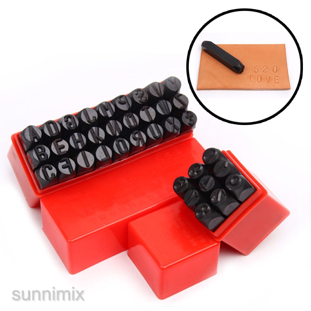 Set 36 Con Dấu 4mm Hình Chữ Cái Từ 0-9 A Sang Z Kèm Hộp Đựng