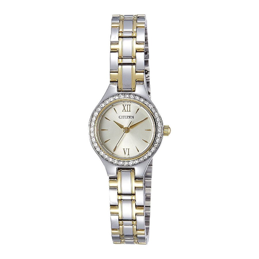 Đồng Hồ Nữ Citizen Đính Đá Swarovski Dây Thép Không Gỉ EJ6094-52P - Mặt Vàng