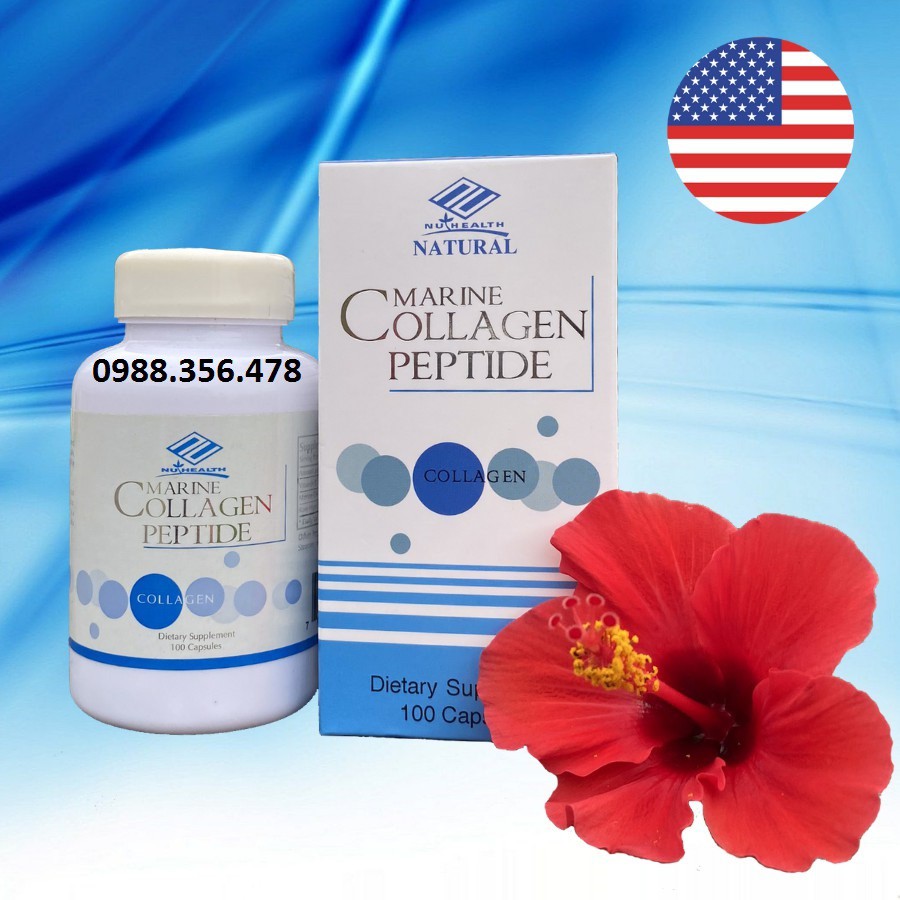 Viên Uống Marine Collagen Peptid. Hộp 100 viên. Hàng Chính Hãng của Mỹ - Polvita.
