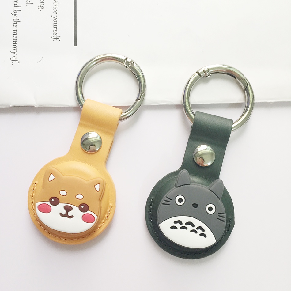 Vỏ bọc bảo vệ máy theo dõi vị trí Airtags bằng da chống mất thiết kế hoạt hình đáng yêu tiện lợi