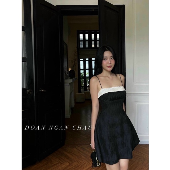 Đầm Váy 2 Dây Sớ Gỗ Cúp Ngực