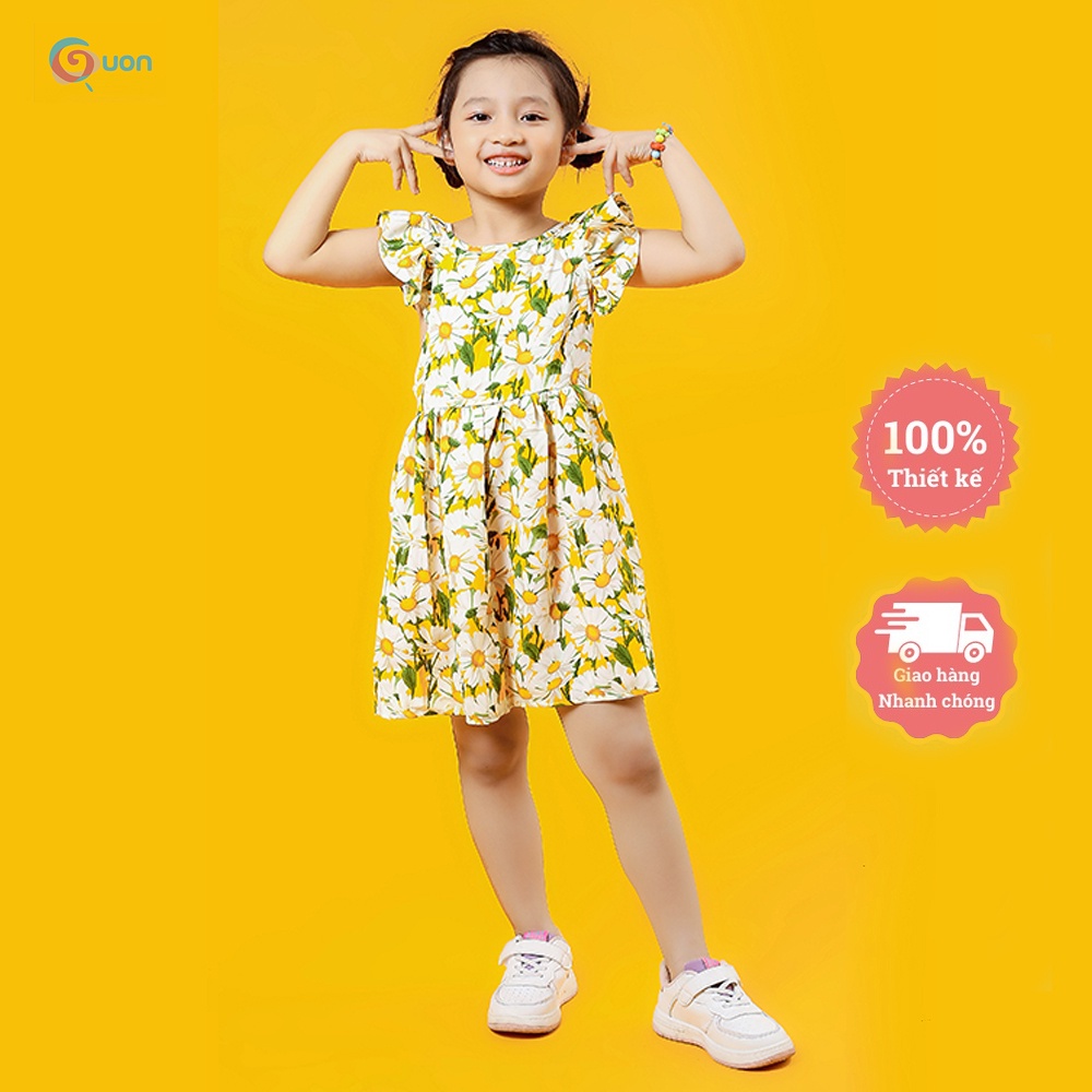 Váy bé gái từ 8-32kg chất lụa cotton thoáng mát Hoàng My - GUON