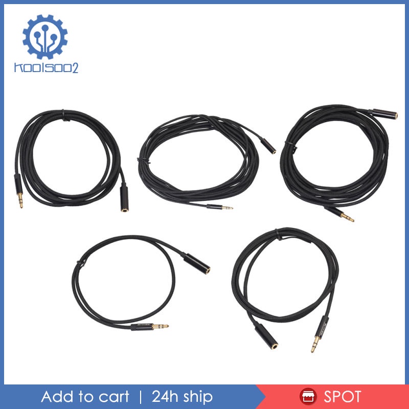 Dây Cáp Nối Dài Tai Nghe 3.5mm Male Sang Female Aux Màu Đen 0.5M Koolsoo2