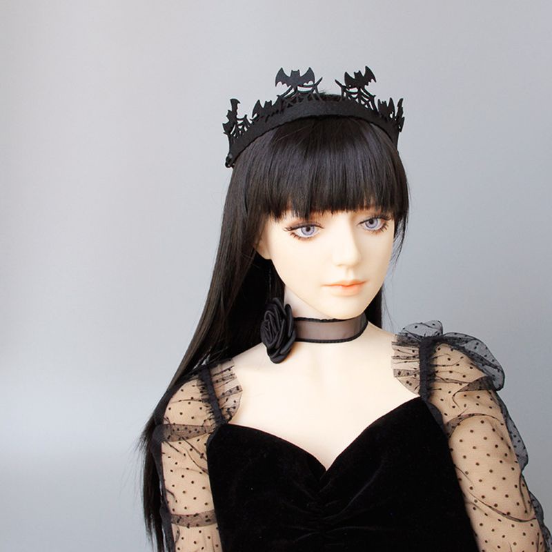 Băng Đô Cài Tóc Hình Mạng Nhện Đen Co Giãn Dành Cho Nữ