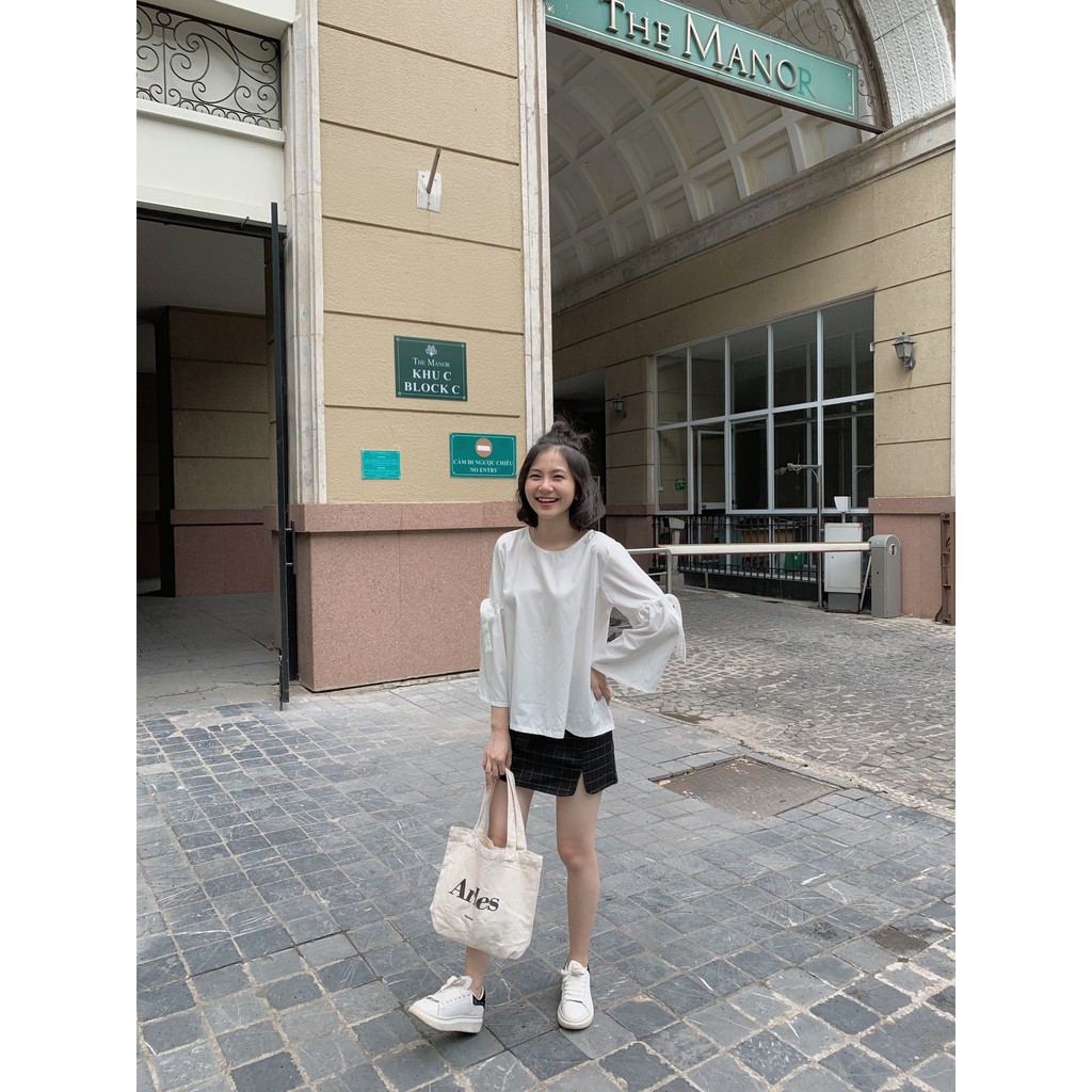 [Mã WASKT304 giảm 15% tối đa 30K đơn 99K] Áo dài tay bồng buộc nơ TKA37 1994closet | BigBuy360 - bigbuy360.vn