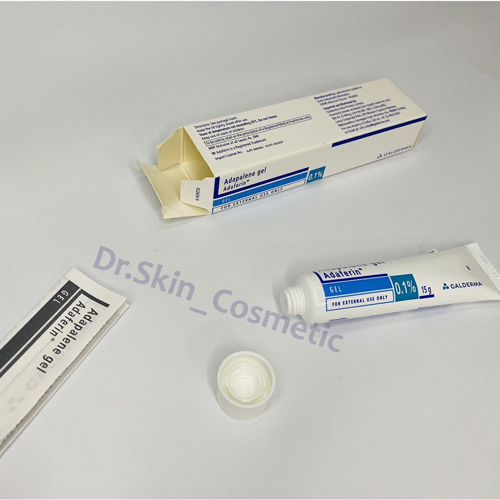 Adapalene Gel 0.1 Adaferin  - Differin Gel 0.1 % Giúp giảm mụn ẩn mụn trứng cá mụn đầu đen làm sáng da mờ thâm hiệu quả.