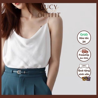 Áo lụa 2 dây cổ đổ Lucy Outfit thiết kế