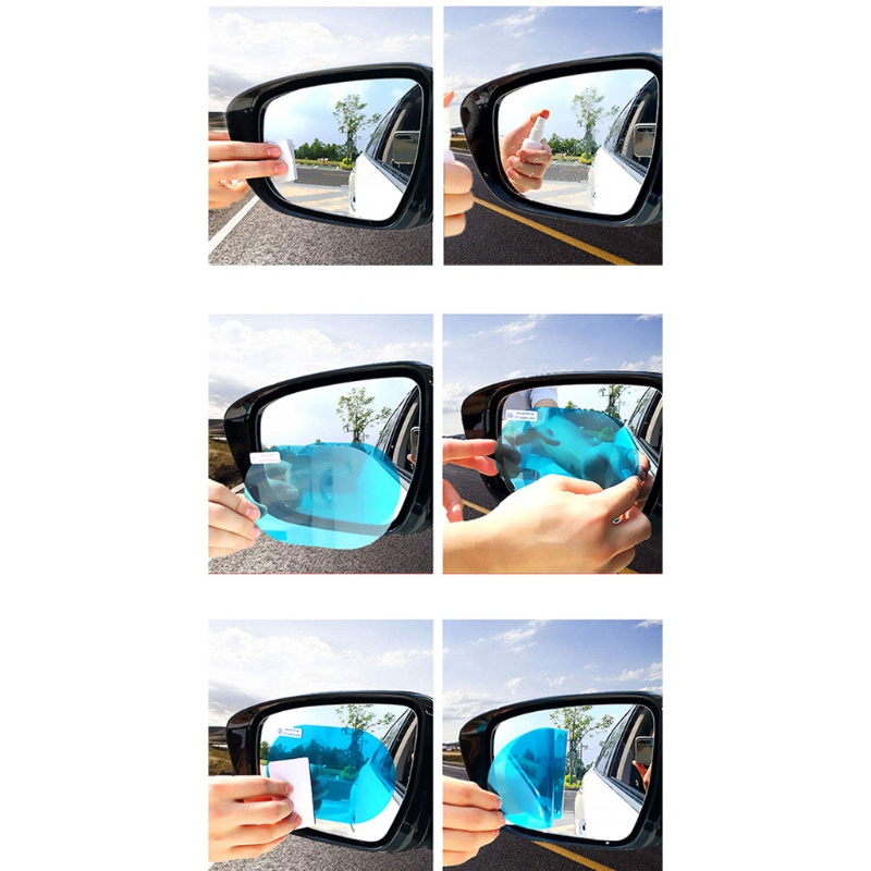 Set 2 Miếng Dán Bảo Vệ Kính Chiếu Hậu Xe Hơi Chống Sương Mù Chống Nước Mưa