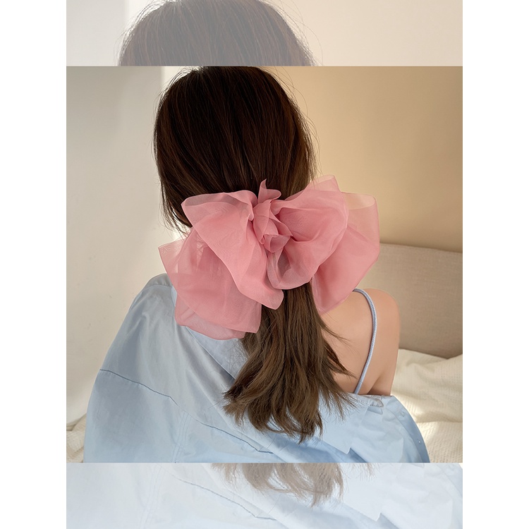 Kẹp Tóc Nơ Vải chiffon Cỡ Lớn Kiểu Hàn Quốc Thời Trang Mùa Xuân Cho Nữ