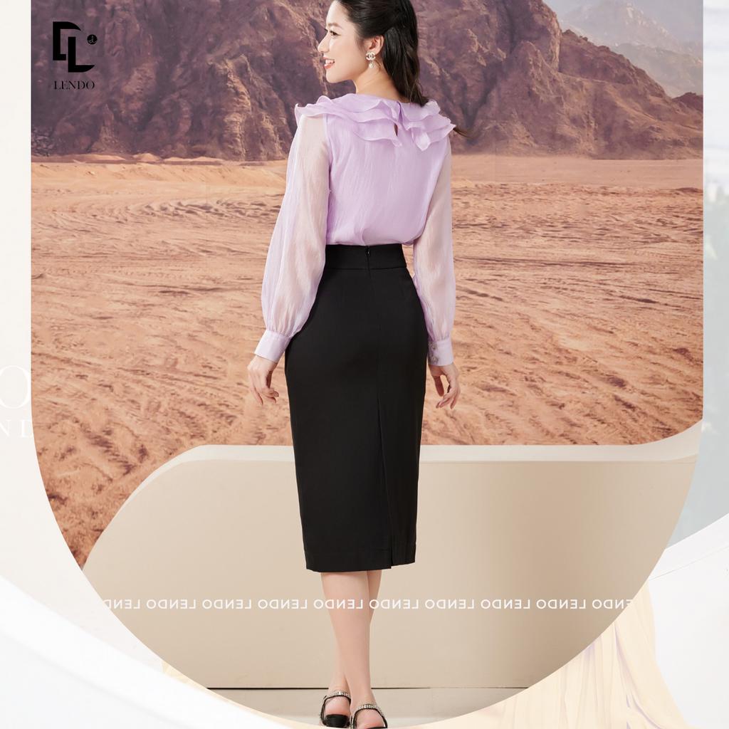 Chân Váy Bút Chì Dáng Dài Twill Silk LENDO CV230465