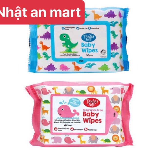 (AN TOÀN) Khăn ướt TENDER SOFT BABY WIPES