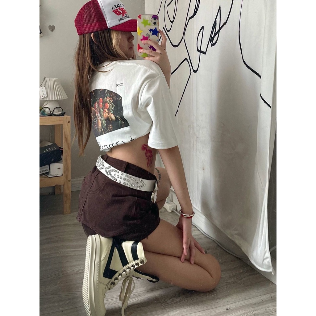 Y2k Millennium Chân Váy Denim Dáng Chữ a Lưng Cao Co Giãn Lớp Lót Bên Trong Không Đều Có Size Lớn Dễ Phối Đồ Phong Cách Mỹ Mùa Hè Dành Cho Bạn Nữ
