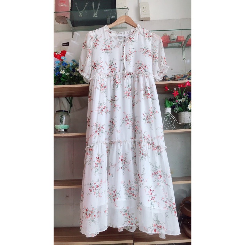 Đầm hoa nhí voan tầng