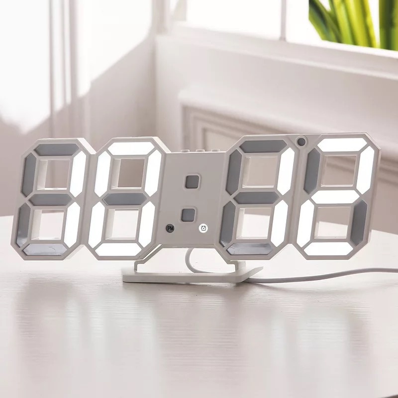 &lt;24h delivery&gt; W&amp;G Đồng hồ LED 3D treo tường, để bàn thông minh TN828 Smart Clock