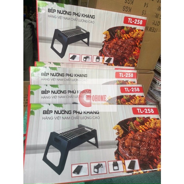 Bếp Nuớng Than Hoa BBQ Ngoài Trời Inox Không Khói Có Thể Gấp Gọn sơn tĩnh điện cao cấp