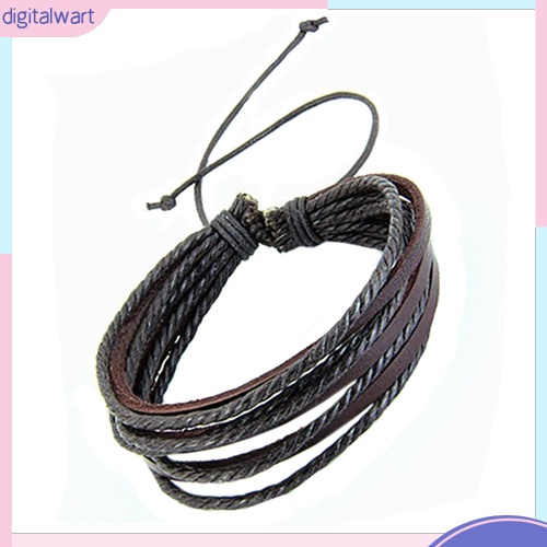 Vòng tay da nhân tạo nhiều lớp dễ dàng thay đổi kích thước cá tính thời trang dành cho nam và nữ