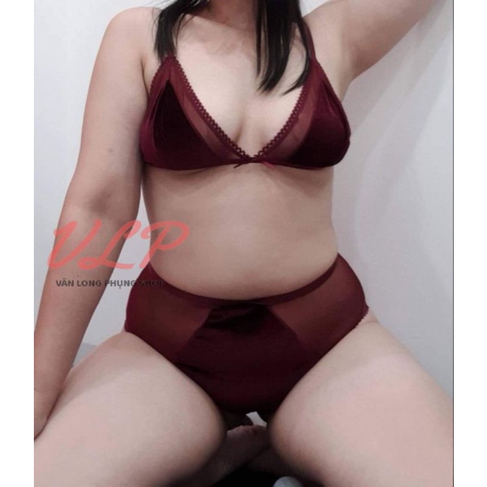 [BIGSIZE_80KG]_NY11_Set nội y nhung đỏ mềm mịn bigsize