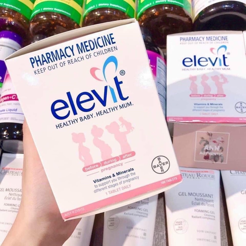 Hộp Vitamin Bầu Tổng Hợp Elevit Cho Phụ Nữ Trước, Trong và Sau Thai Kỳ (30 Viên/ Hộp)