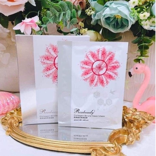 Mặt Nạ Dưỡng Da Collagen Yến Tươi Rose Beauty (HỘP 10 Miếng)