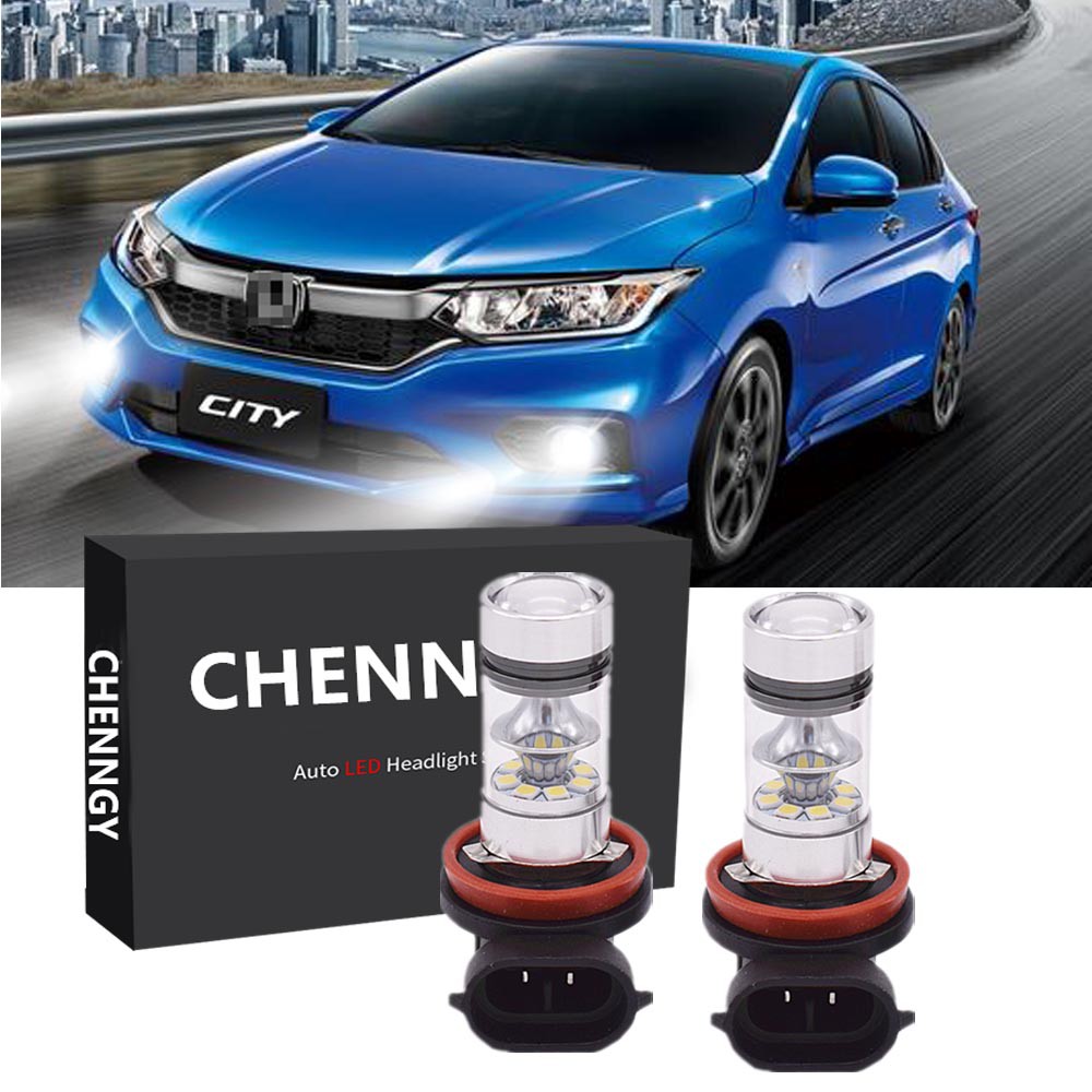 Set 2 Bóng Đèn LED Phá Sương Mù Ánh Sáng Trắng 6000K Cho Honda City 2015 2016 2017 2018 2019