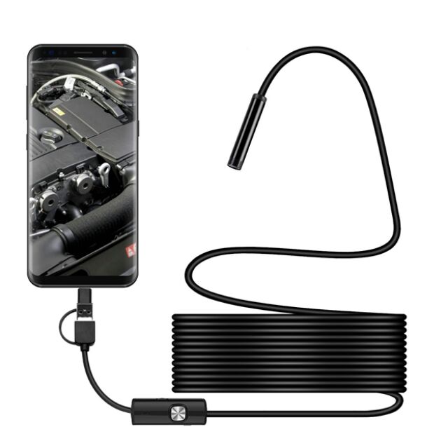 Camera Nội Soi 3 in 1 Micro Usb Type-C Chống Nước 1 / 2 / 5m Cho Điện Thoại Android và máy tính