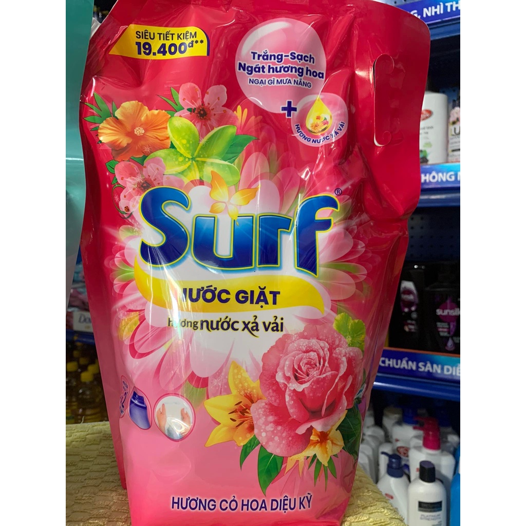 Nước giặt Surf hương sương mai dịu mát / hương cỏ hoa diệu kỳ túi 3.5kg